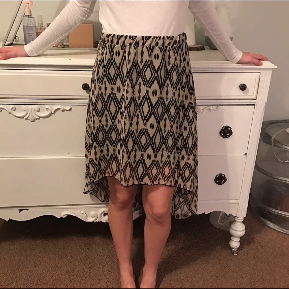 A. Byer High Low Aztec Print Skirt