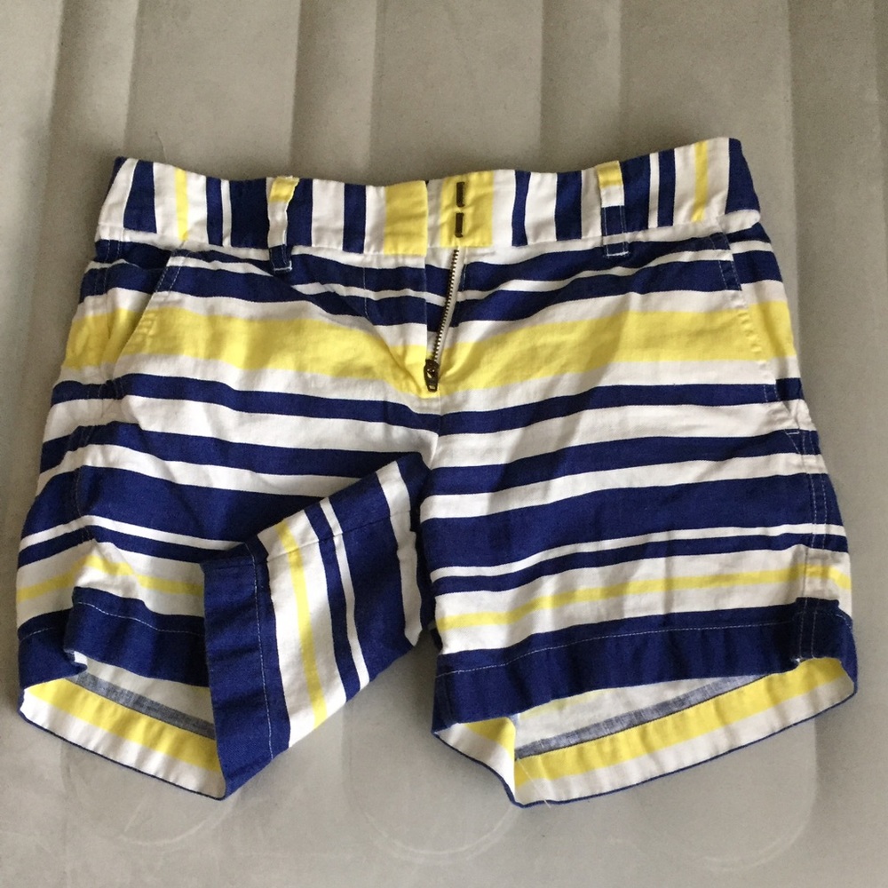 Vineyard Vines 00 blue yellow linen shorts
