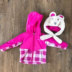 Columbia fleece jacket and matching hat