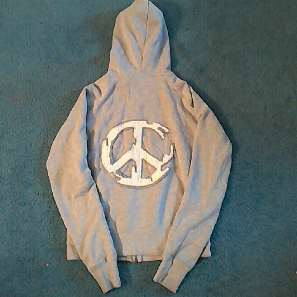 Distressed Peace Sign Sweatshirt