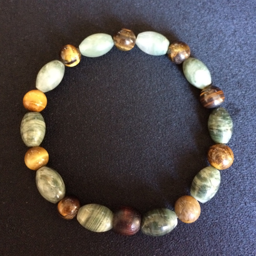Genuine gemstone handmade stretch bracelet