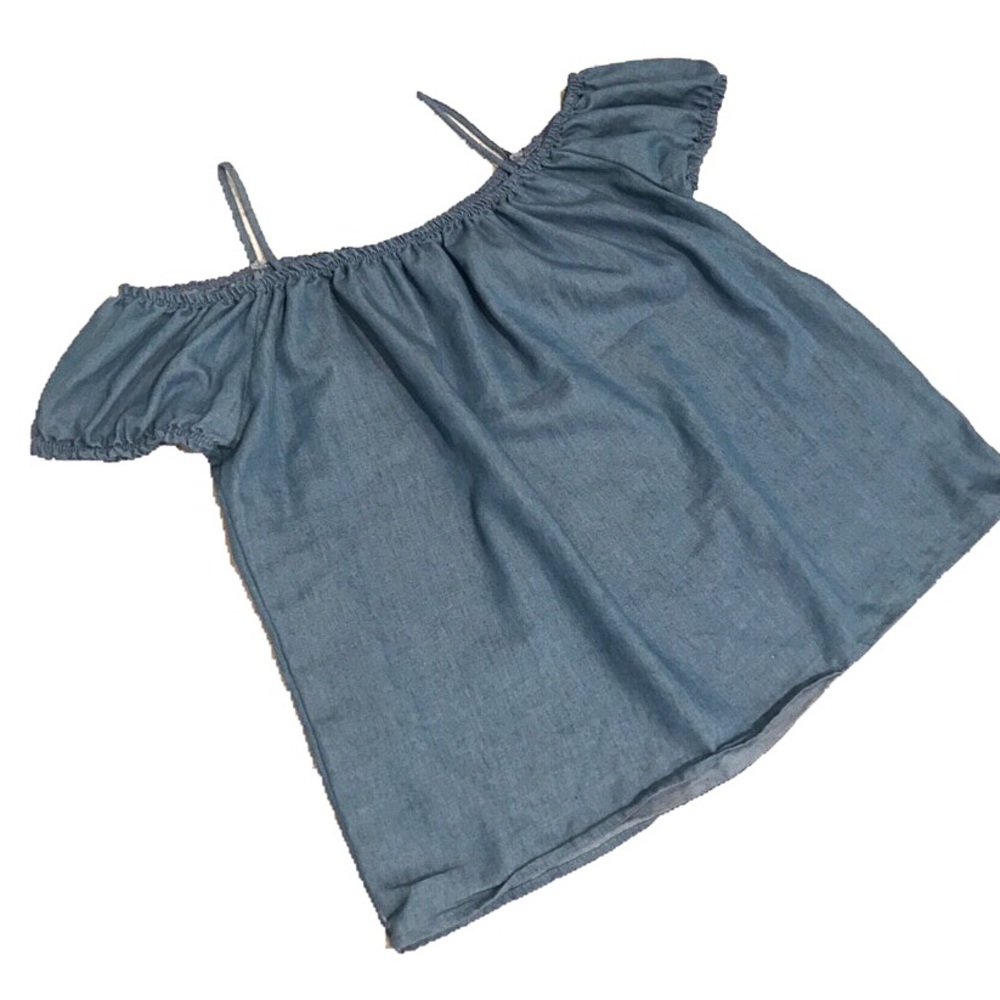 Off shoulder blue top