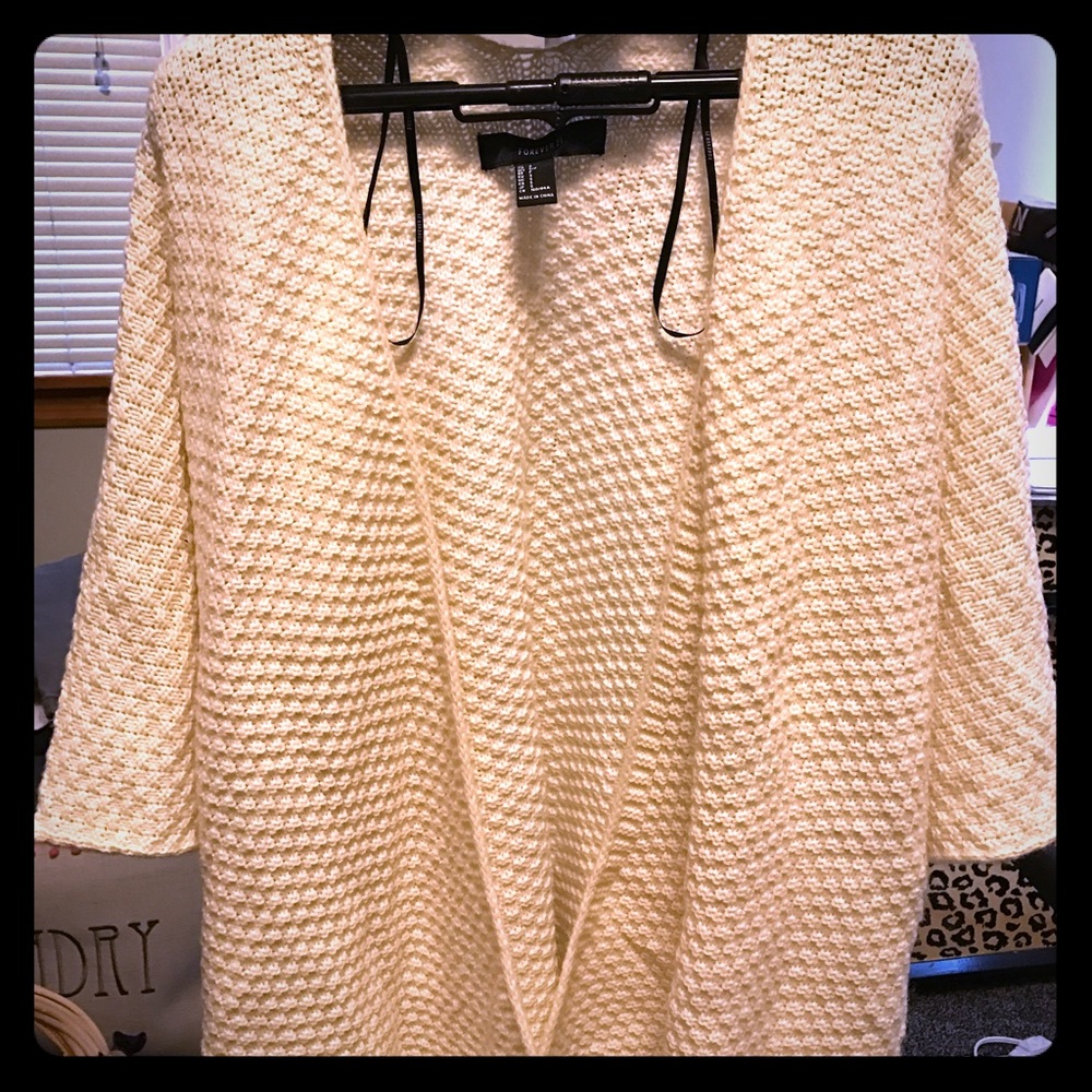 SOLD  Forever 21 ivory cardigan sweater poncho