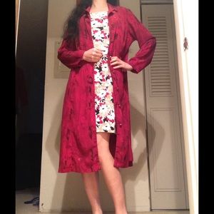 Flaming Red Shirt-like Duster Coat, Fits sizes 4-8