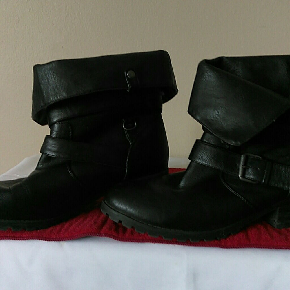 Black leather boots