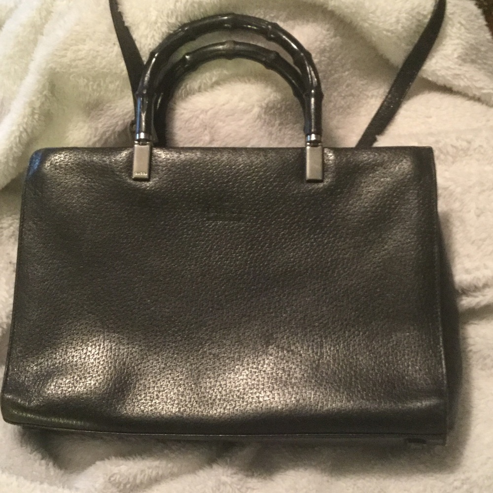 GUCCI BAMBOO HANDLE PURSE BLACK