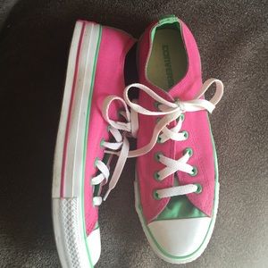 Canvas Converse All-Star sneakers hot pink/green