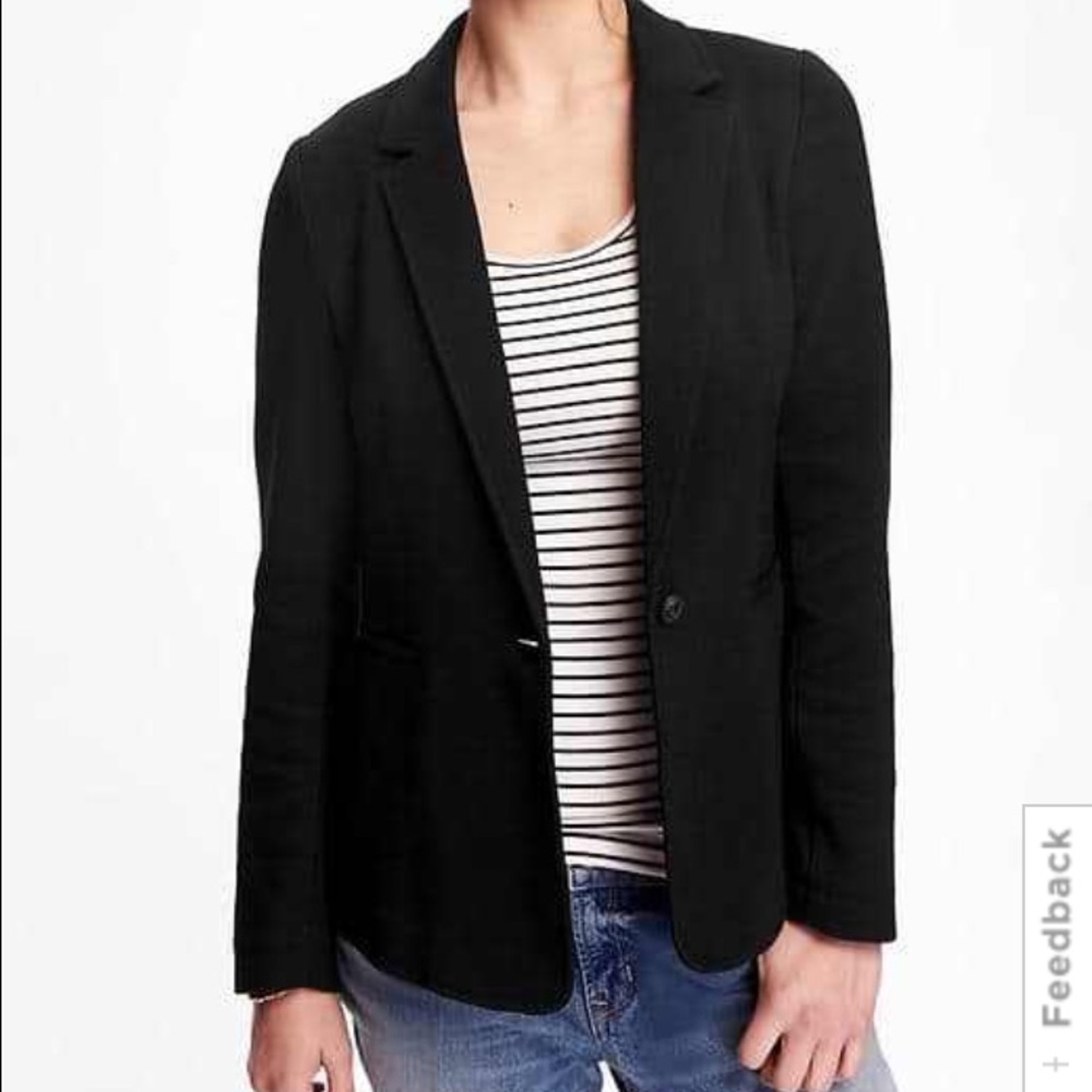 Textured black blazer