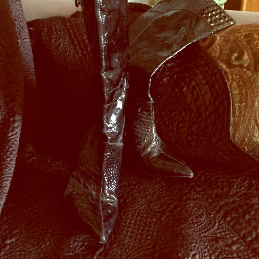 Black patent leather