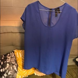 Blue silk top