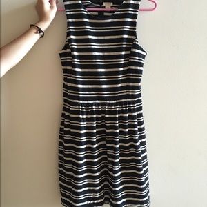 J. Crew black and white striped dress