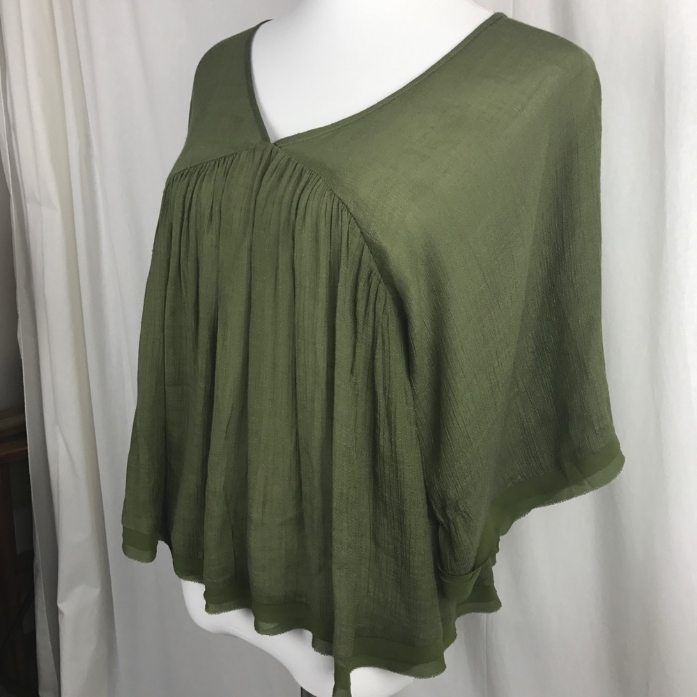 Onetheland chiffon boho green medium top