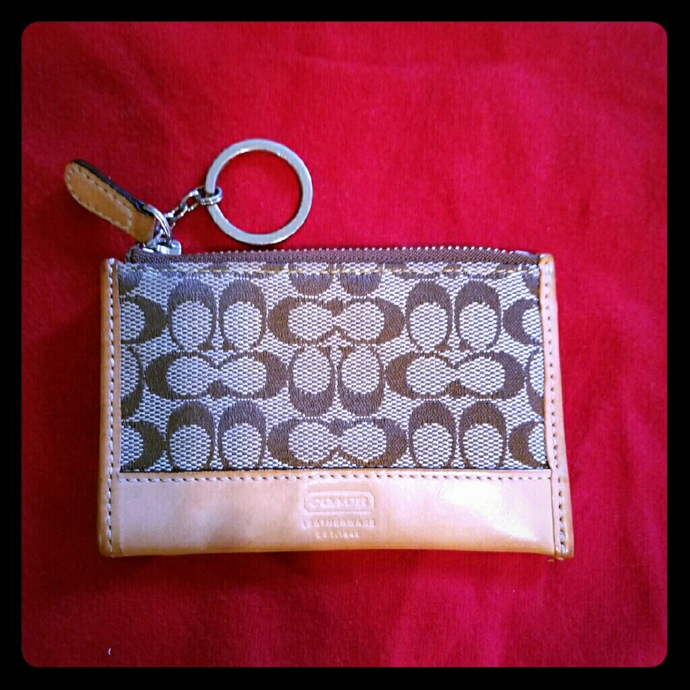 Coach key and card holder, small monogram