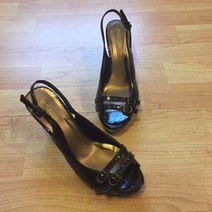 Maurices Chocolate Brown Peeptoe Slingbacks, 8.5