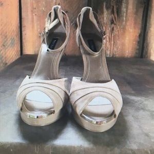 Brand new beige platform heels