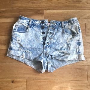 Ripped, distressed shorts