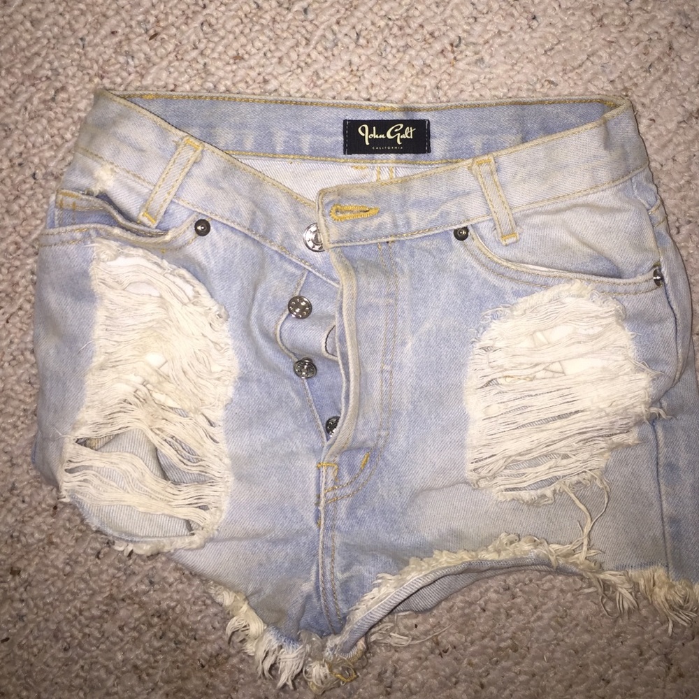 High waisted jean shorts