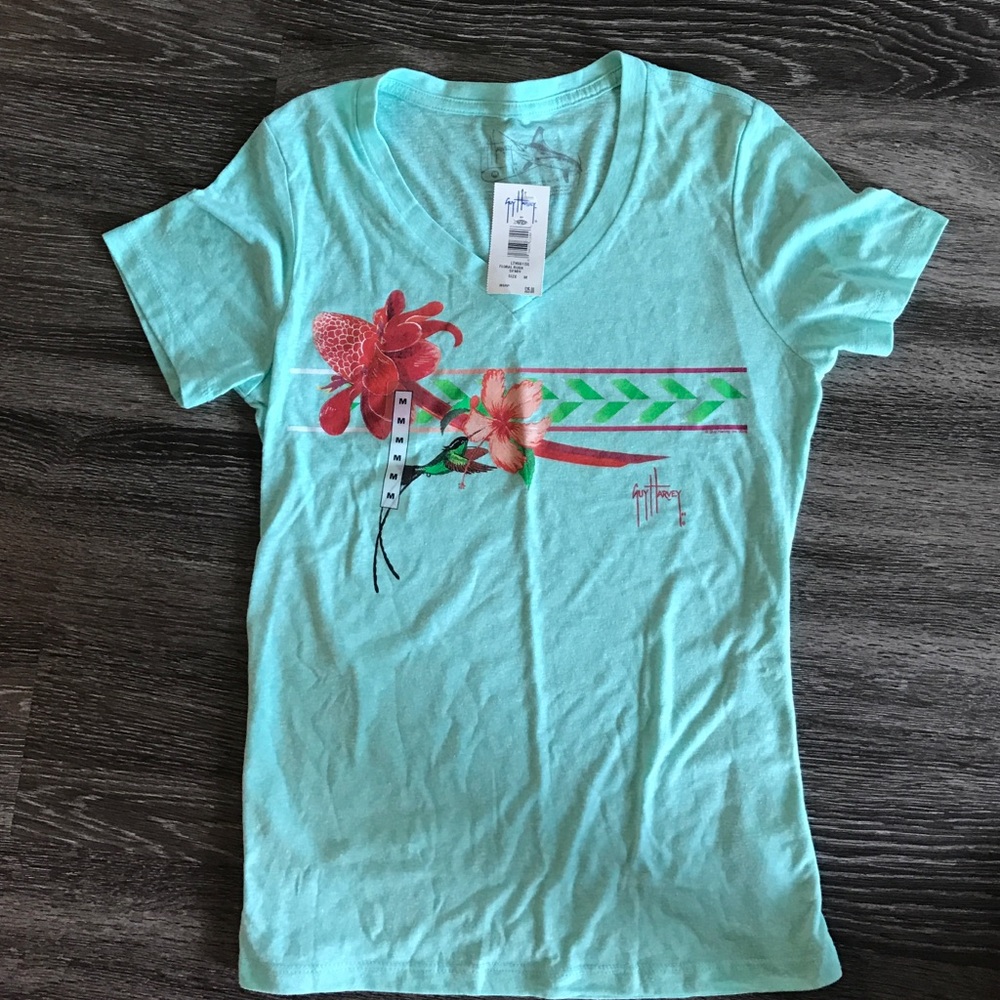 Turquoise guy Harvey t-shirt