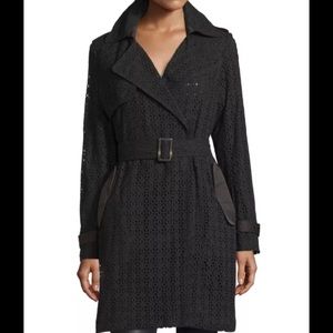 *SOLD* Vera Wang Women's Lucy Lace Belted Trench Coat M