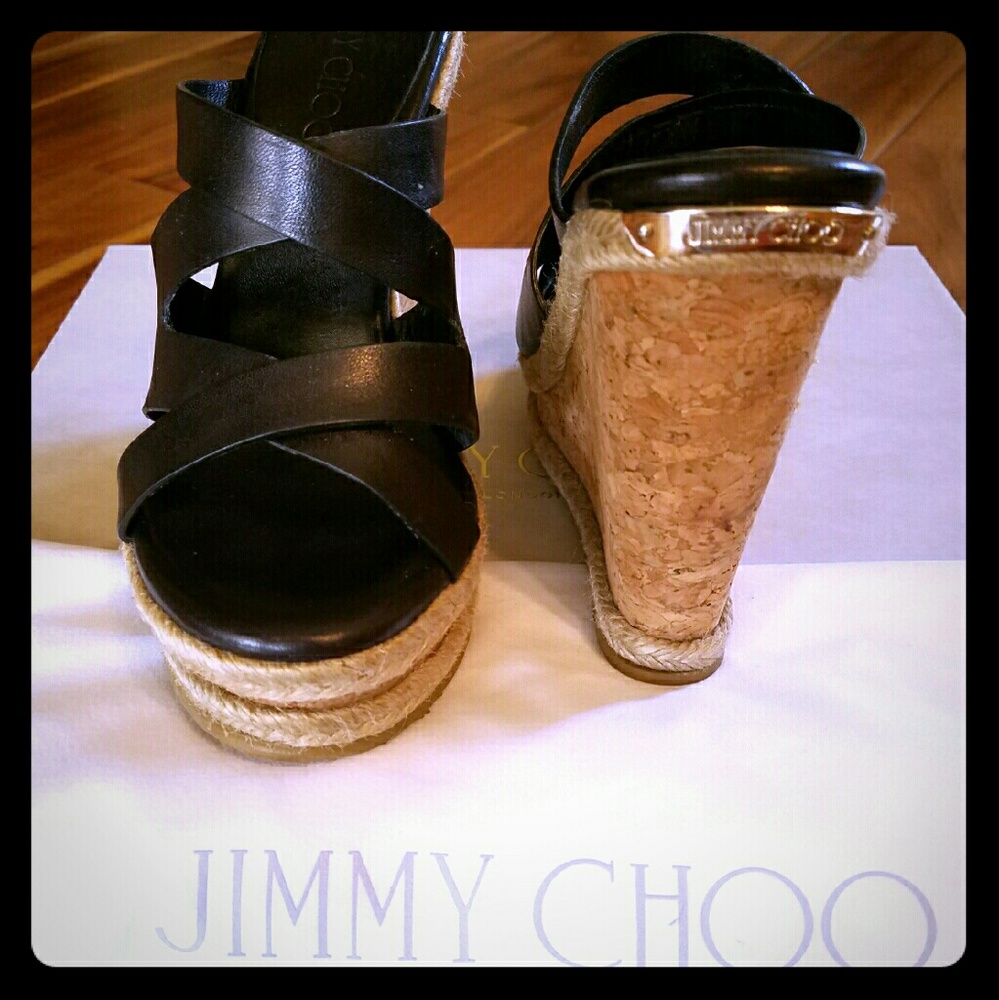 Jimmy Choo black platform sandal 35.5