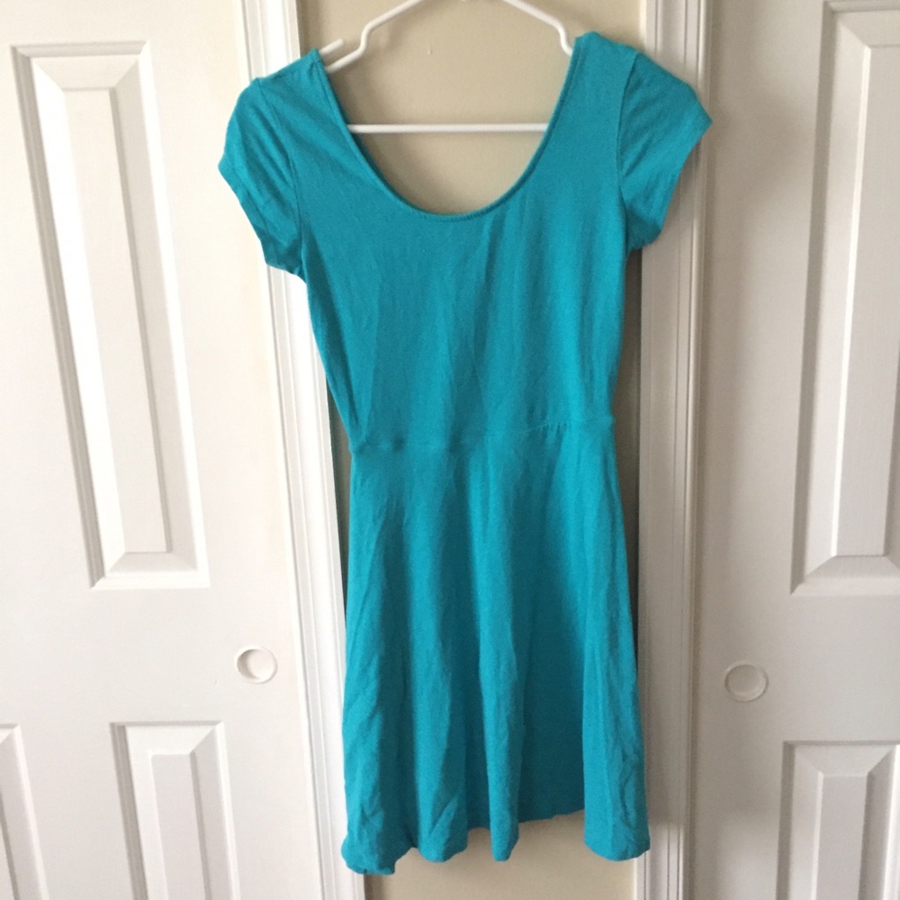 Turquoise Scoop Neck Dress