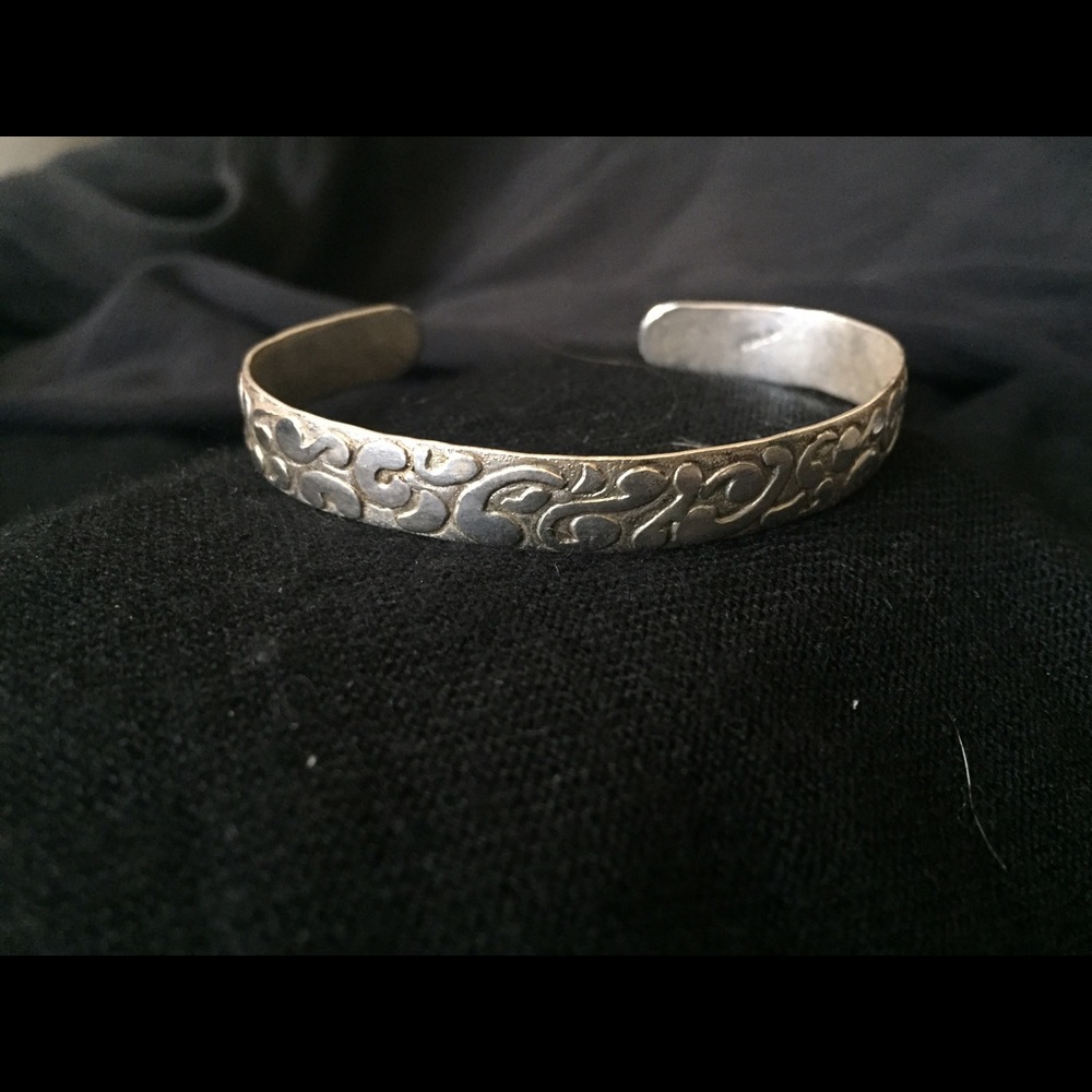 Vintage Sterling Scroll Cuff Bracelet