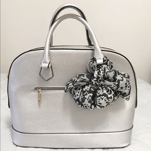 Silver Metallic Large Dome Satchel/Handbag