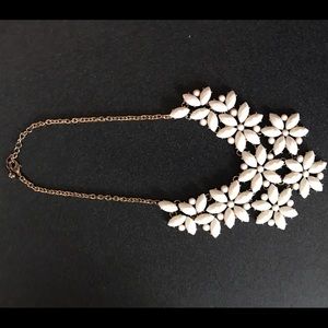 White flower statement necklace