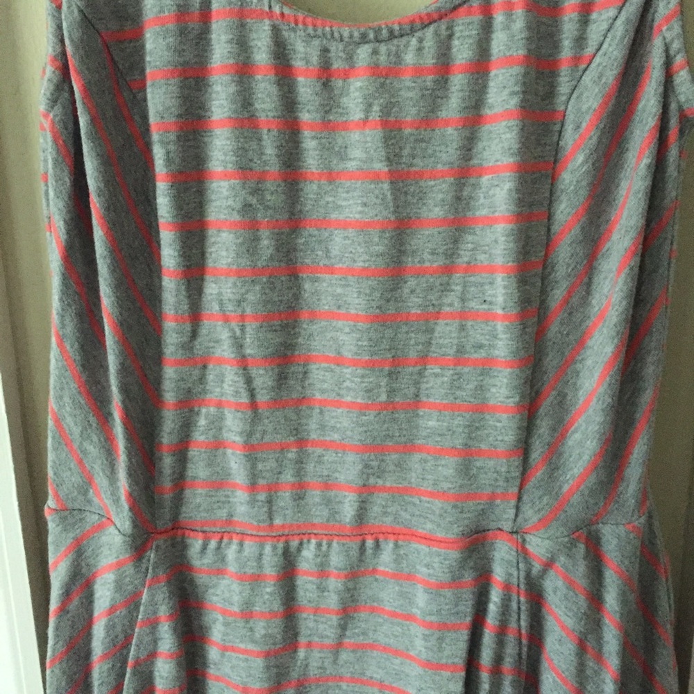 Coral Striped Dress