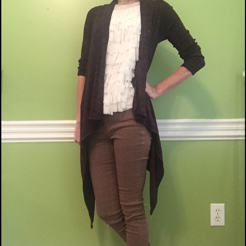 Black and red long cardigan
