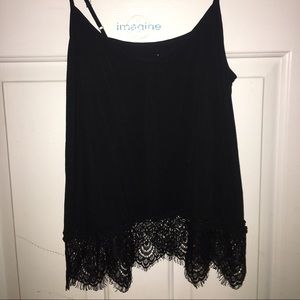 Black Lace Detailed Tank Top