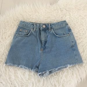 Topshop Moto Mom High Waist Shorts