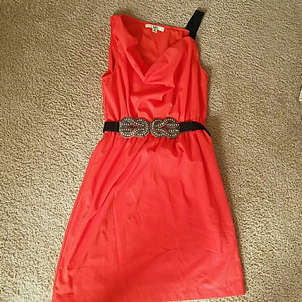 Black shoulder strap fit and flare dress