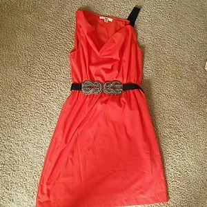 Black shoulder strap fit and flare dress