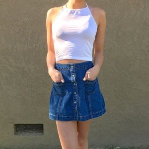 Button Up Denim Skirt