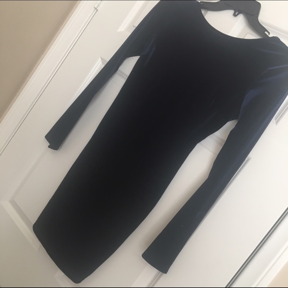 Blue velvet dress