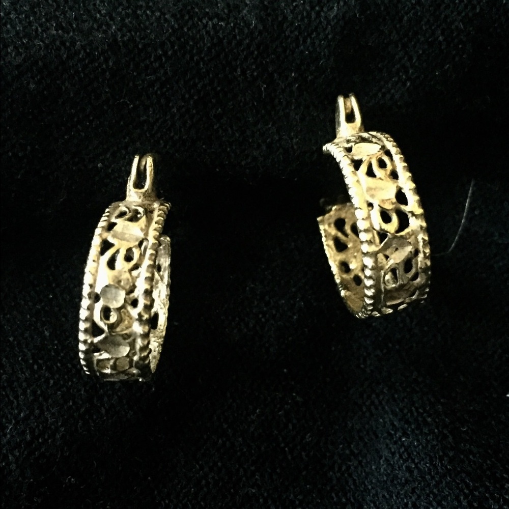 SOLD Sterling Art Nouveau Style  Filigree Earrings