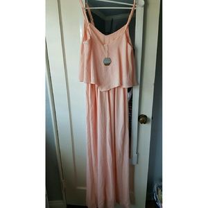 Light pink overlay maxi dress