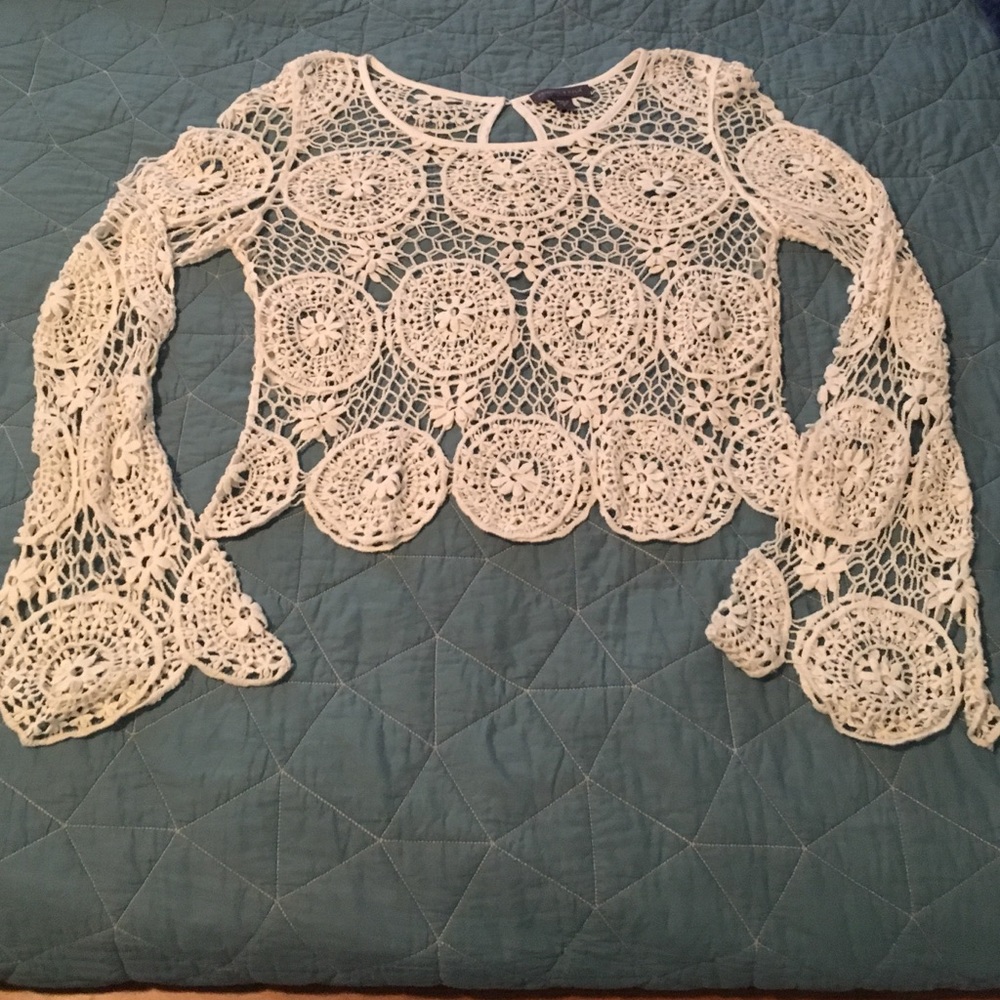 White laces crop top from Pacsun