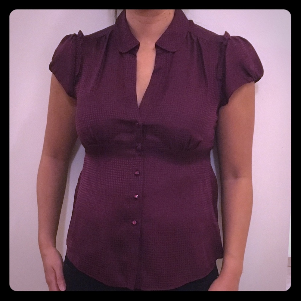 Banana Republic silk maroon top
