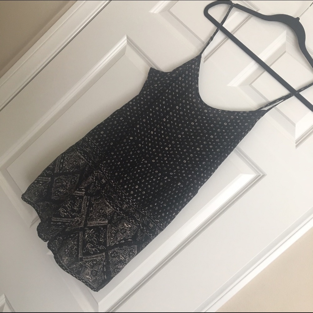 Black and cream romper