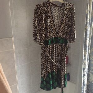 Floral Black and White Dress