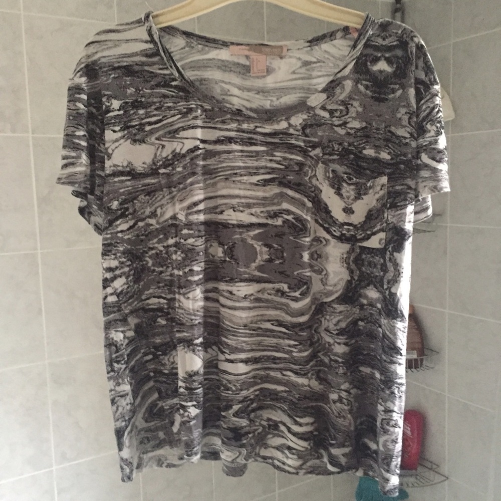 Marble Black and white print shirt with pocket