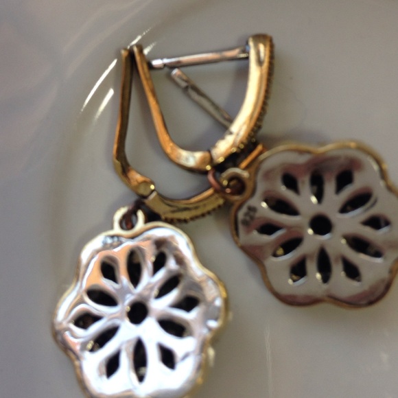 925 STERLING SILVER FLORAL DROP EARRINGS 9g - Picture 4 of 4