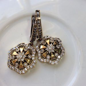 925 STERLING SILVER FLORAL DROP EARRINGS 9g