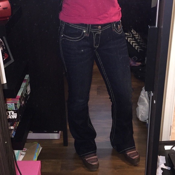 Rock Revival Easy Boot jeans in dark blue w red - Picture 2 of 4