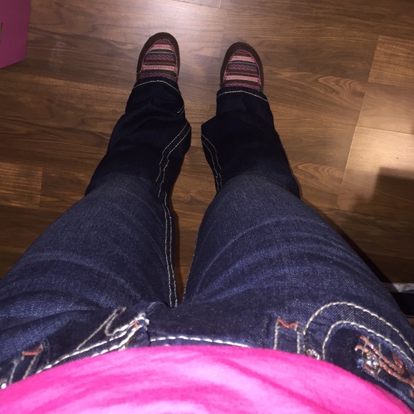 Rock Revival Easy Boot jeans in dark blue w red - Picture 3 of 4