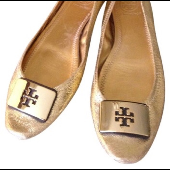 Tory Burch Shoes - Gold Tory burch flats rectangle buckle or hardware