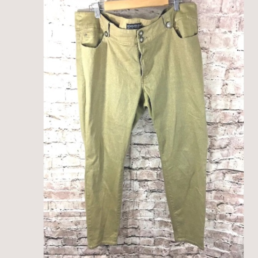 Forever 21+ Women Plus Size 20 Gold Glitter Pants