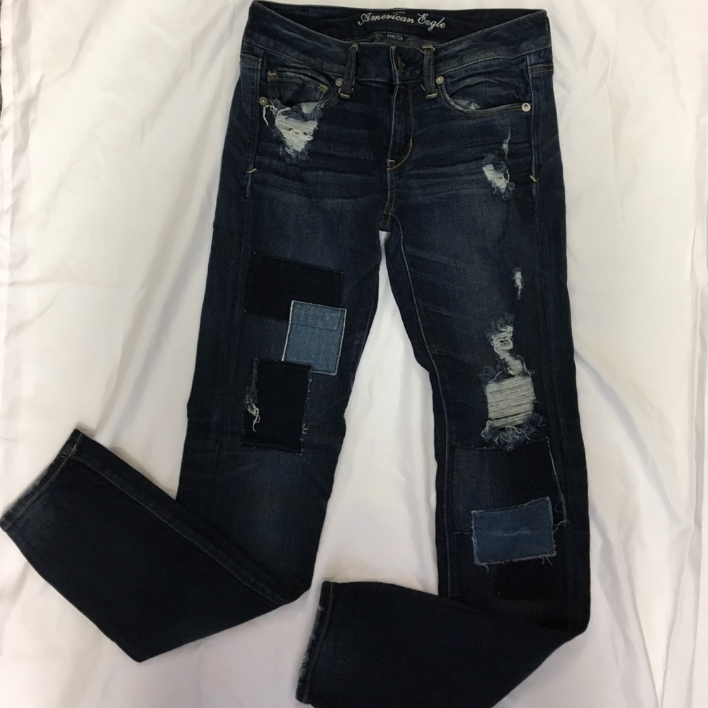 American eagle ripped/patches jeans size 4